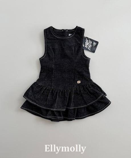 【ELLYMOLLY】【予約商品】denim frill one-piece【80-130cm】