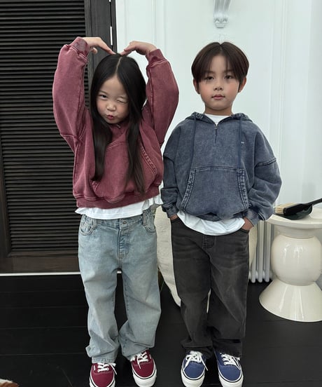 【OUR】【予約商品】chemical wash hoodie【90-160cm】