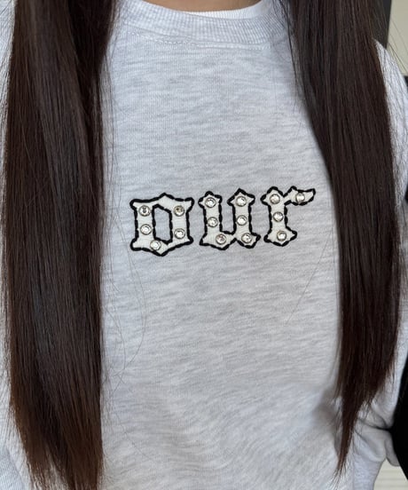 【OUR】【予約商品】LOGO linestone pullover【90-160cm】