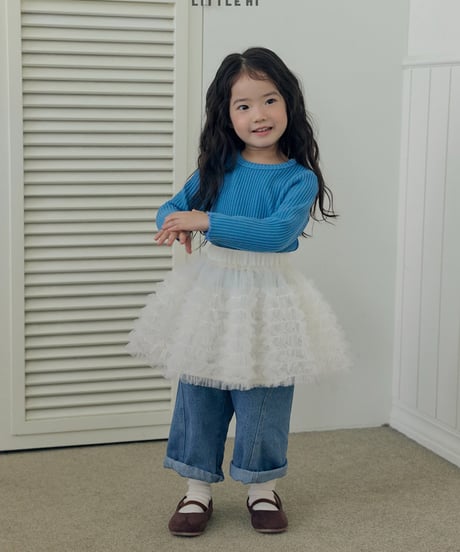 【LITTLE HI】【予約商品】frill tierd tulle skirt【80-120cm】