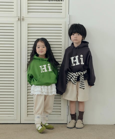 【LITTLE HI】【予約商品】rib knit setup-short pants-【80-120cm】