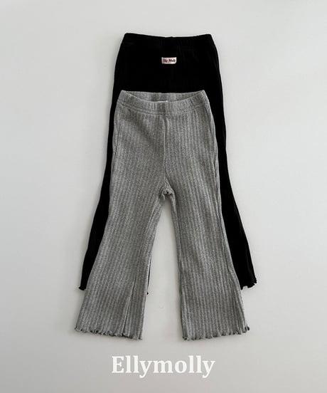 【ELLYMOLLY】【予約商品】rib simple flare pants【80-130cm】