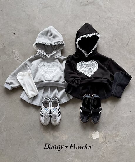 【BUNNY POWDER】【予約商品】sweat pleats mini skirt【90-150cm】