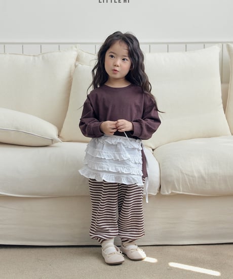 【LITTLE HI】【予約商品】rib knit setup-pants-【80-120cm】