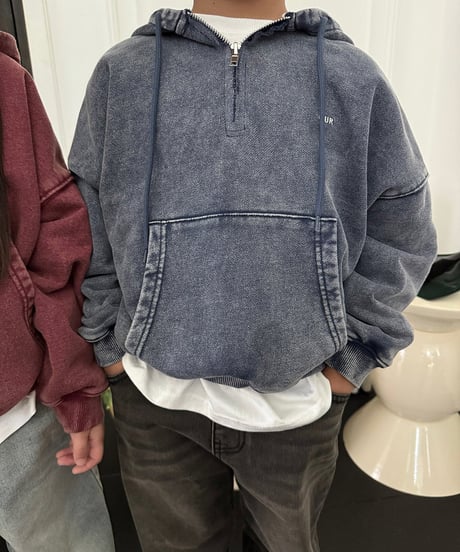 【OUR】【予約商品】chemical wash hoodie【90-160cm】
