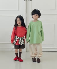 【LITTLE HI】【予約商品】Simple color long tee【80-120cm】