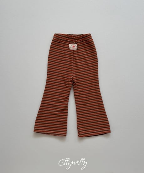 【Ellymolly】【予約商品】multi border flare pants【70-130cm】