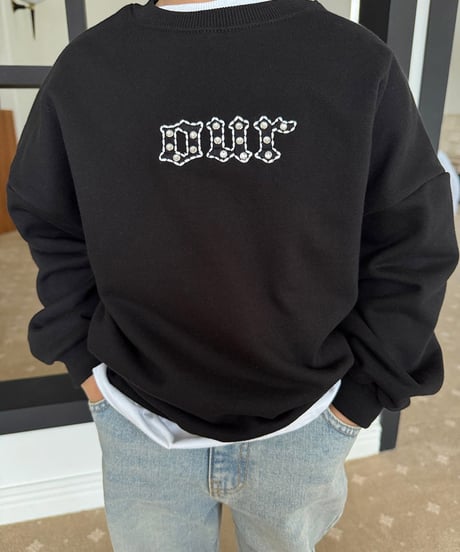 【OUR】【予約商品】LOGO linestone pullover【90-160cm】