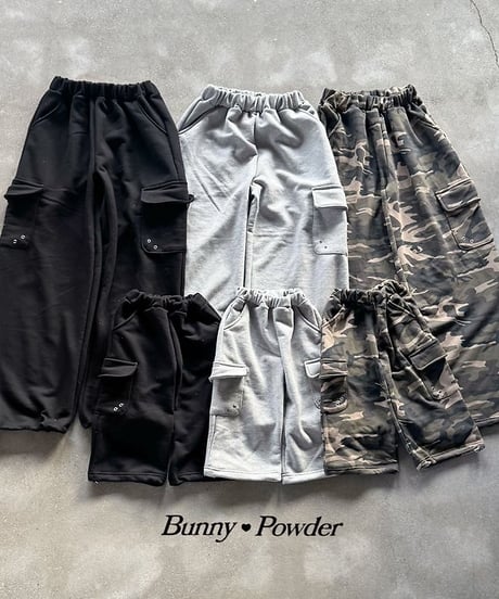【BUNNY POWDER】【予約商品】cargo sweat pants【90-150cm】【MOM】