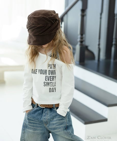 【ZANCLOVER】【予約商品】lace offshoulder camisole long tee【70-150cm】