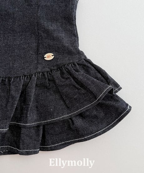 【ELLYMOLLY】【予約商品】denim frill one-piece【80-130cm】