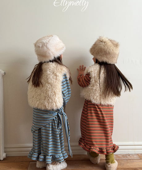 【Ellymolly】【予約商品】multi border long one-piece【70-130cm】