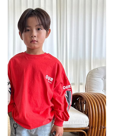 【OUR】【予約商品】”OUR racing” print long tee【90-160cm】