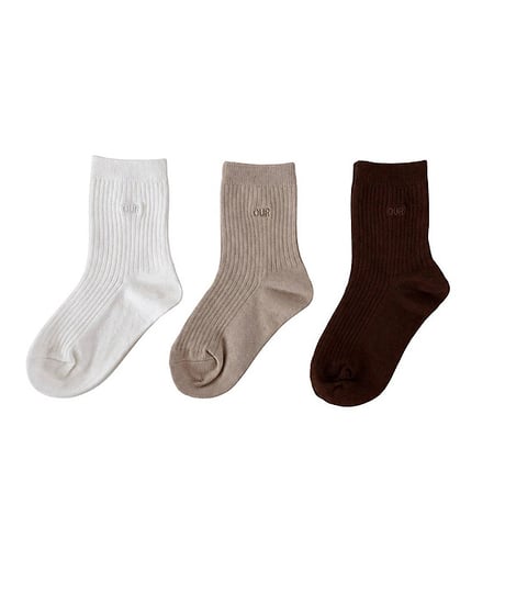 【OUR】【予約商品】socks 3solor set【15-23cm】