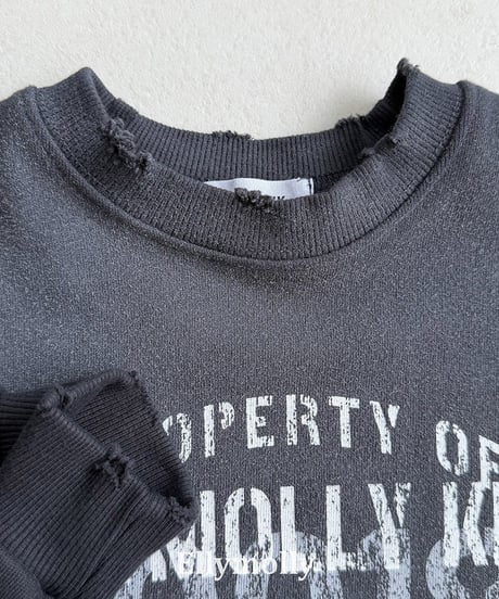 【ELLYMOLLY】【予約商品】LOGO damage pullover【80-150cm】
