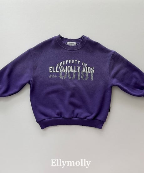 【ELLYMOLLY】【予約商品】LOGO damage pullover【80-150cm】