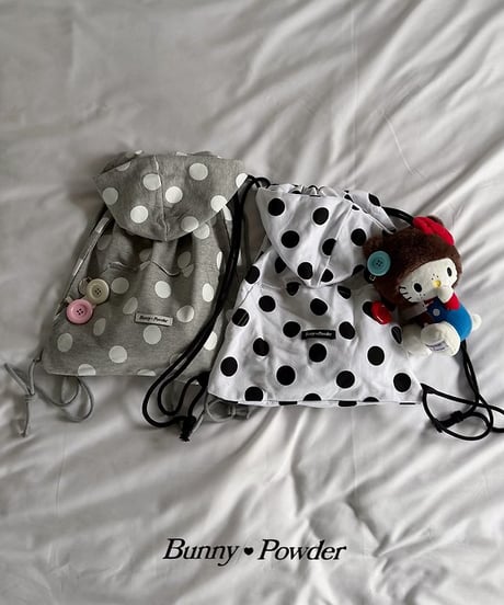 【BUNNY POWDER】【予約商品】dot hoodie knapsack