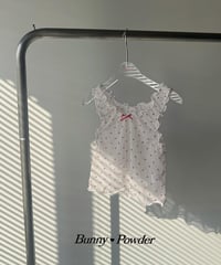 【BUNNY POWDER】【予約商品】mellow heart dot layered tank【90-150cm】