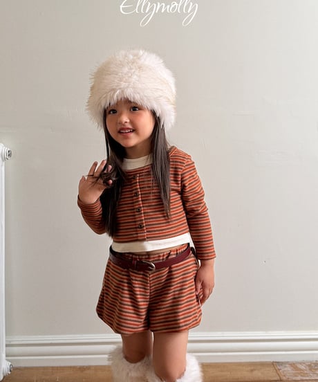 【Ellymolly】【予約商品】multi border pumpkin pants【70-130cm】