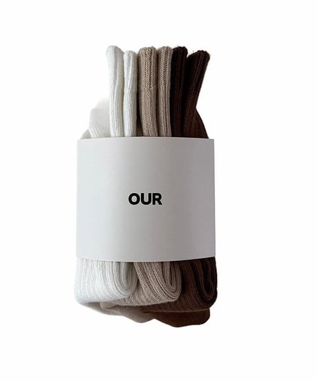 【OUR】【予約商品】socks 3solor set【15-23cm】