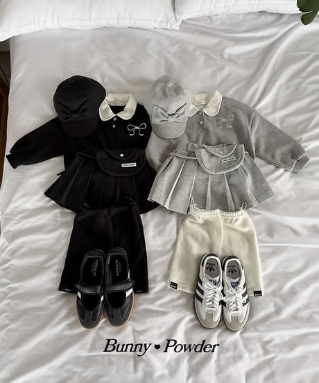 【BUNNY POWDER】【予約商品】sweat pleats mini skirt【90-150cm】
