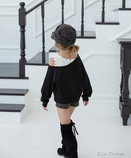 【ZANCLOVER】【予約商品】offshoulder layered pullover 【70-150cm】