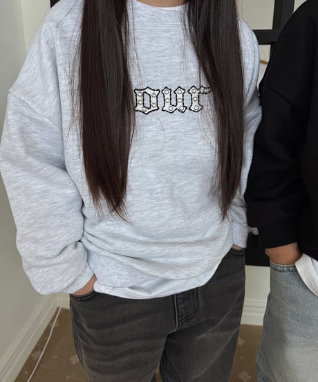 【OUR】【予約商品】LOGO linestone pullover【90-160cm】