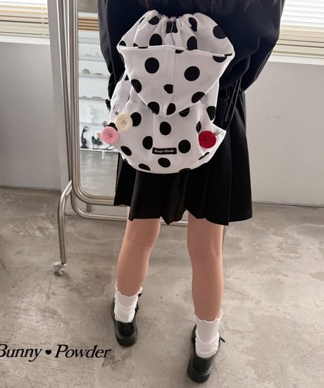 【BUNNY POWDER】【予約商品】dot hoodie knapsack