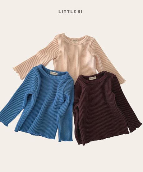 【LITTLE HI】【予約商品】color rib long tee【80-120cm】