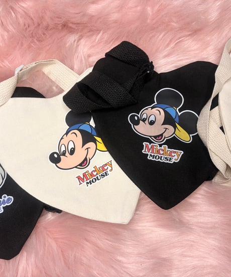 Mickey＆Minnie face heart bag