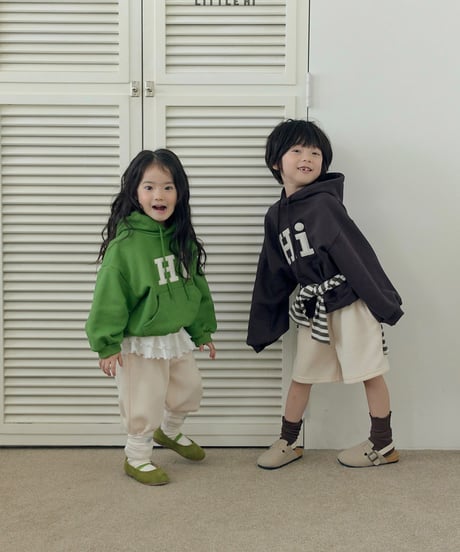 【LITTLE HI】【予約商品】rib knit setup-short pants-【80-120cm】