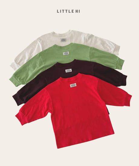 【LITTLE HI】【予約商品】Simple color long tee【80-120cm】