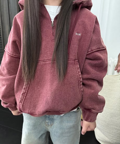 【OUR】【予約商品】chemical wash hoodie【90-160cm】