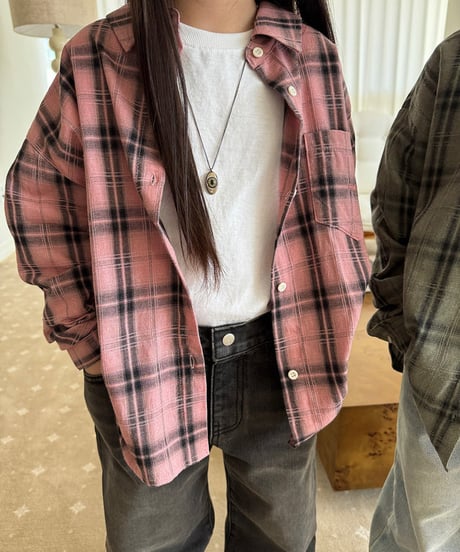 【OUR】【予約商品】gingham check shirt【90-160cm】