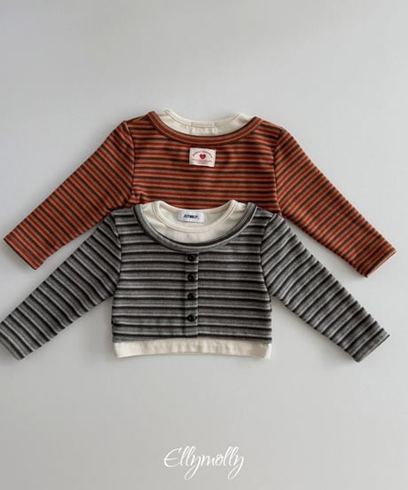 【Ellymolly】【予約商品】multi border tops【70-130cm】
