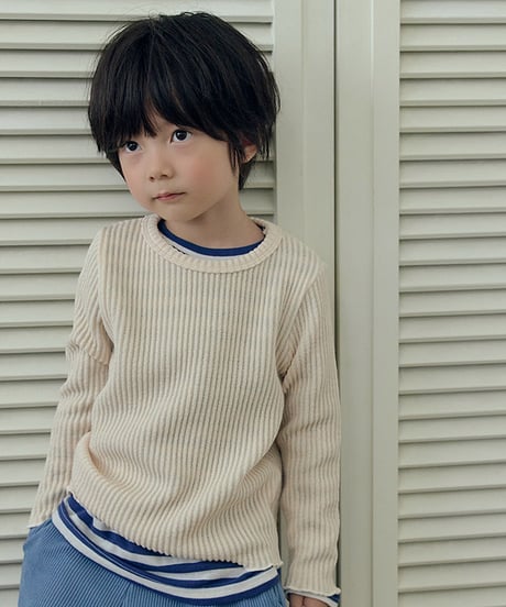 【LITTLE HI】【予約商品】color rib long tee【80-120cm】