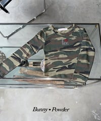 【BUNNY POWDER】【予約商品】I♡ME linestone camouflage long tee【90-150cm】