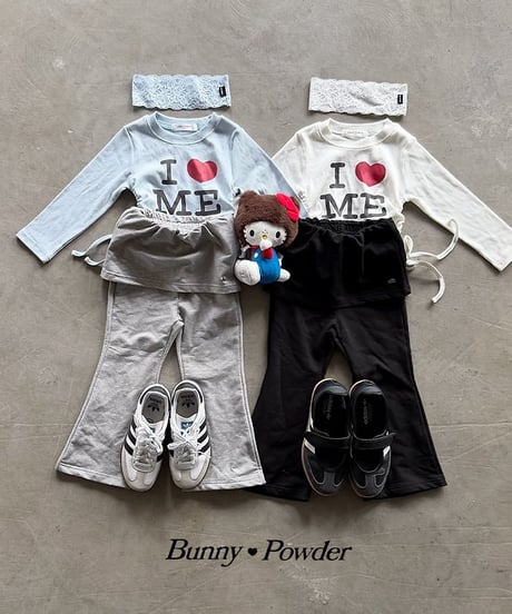 【BUNNY POWDER】【予約商品】I♡ME short long tee【90-150cm】