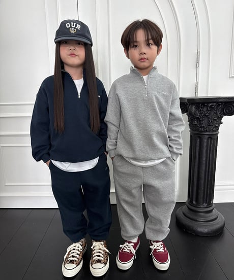 【OUR】【予約商品】half zip set up【90cm-160cm】
