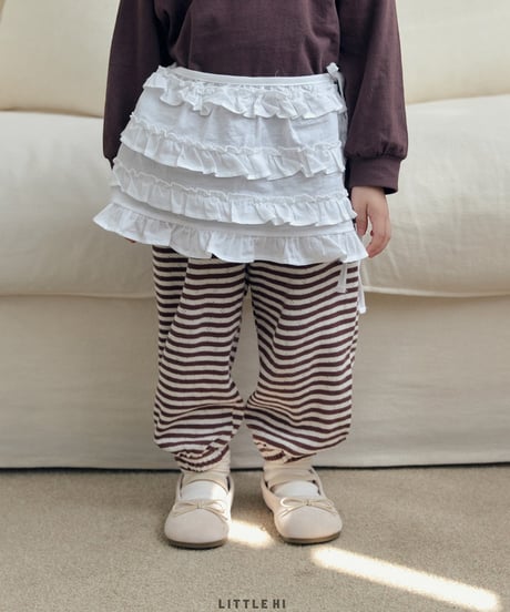 【LITTLE HI】【予約商品】rib knit setup-pants-【80-120cm】