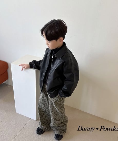 【BUNNY POWDER】【予約商品】leopard wide denim pants【90-150cm】