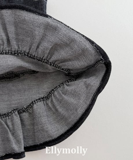 【ELLYMOLLY】【予約商品】denim frill one-piece【80-130cm】