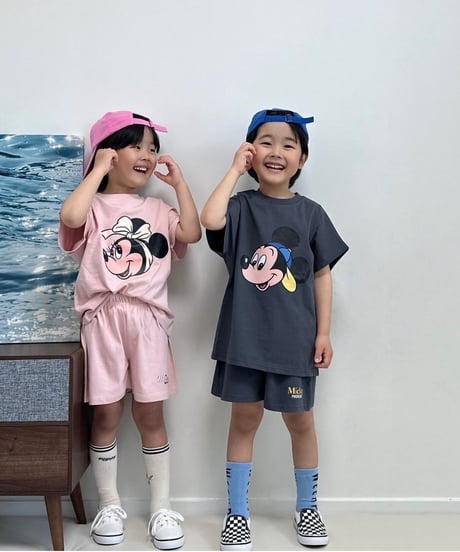 【数量限定価格】Mickey＆Minnie face tee setup【90-120cm】