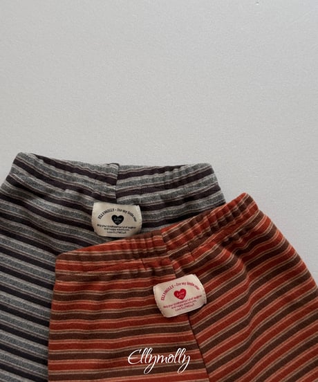 【Ellymolly】【予約商品】multi border flare pants【70-130cm】