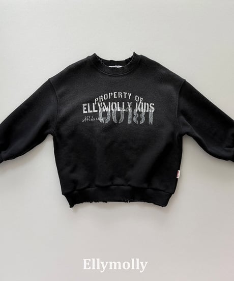 【ELLYMOLLY】【予約商品】LOGO damage pullover【80-150cm】
