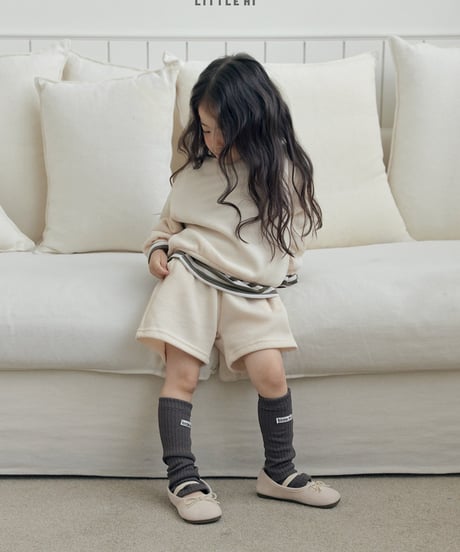 【LITTLE HI】【予約商品】rib knit setup-short pants-【80-120cm】