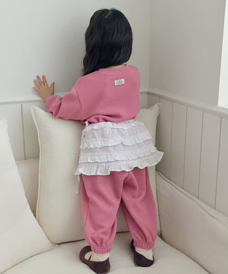 【LITTLE HI】【予約商品】rib knit setup-pants-【80-120cm】