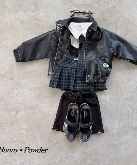 【BUNNY POWDER】【予約商品】check pleats skirt【90-150cm】