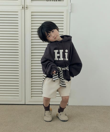 【LITTLE HI】【予約商品】rib knit setup-short pants-【80-120cm】