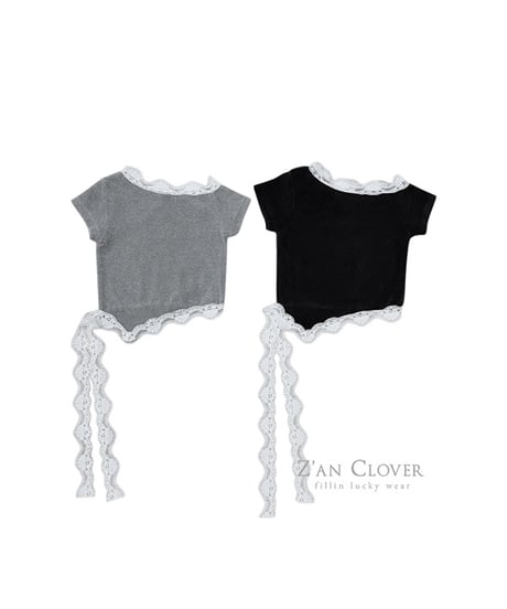 【ZANCLOVER】【予約商品】lace ribbon tee【70-150cm】
